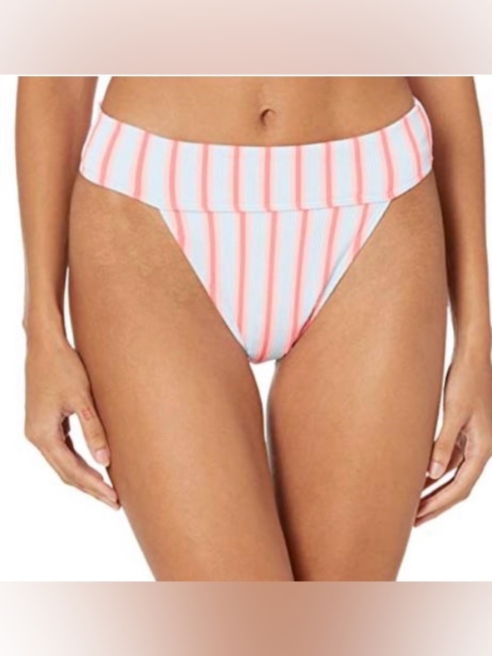 NWT Billabong Aruba Pink and Baby Blue Striped Bikini Bottom size L/12